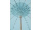 Modrý slunečník s dřevěnou tyčí a třásněmi Bobbi Blue - ∅ 200*260 cm J-Line by Jolipa