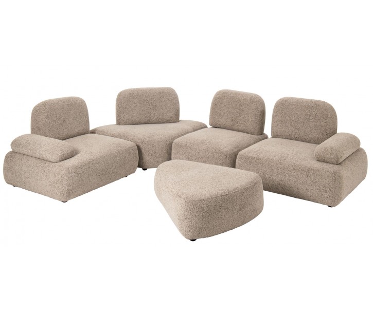 Set 5 ks modulární pohovka Olivia Ecru - 152*103*77 cm J-Line by Jolipa