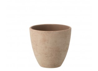 Béžový keramický obal na květináč Larigge S - Ø 14*14 cm