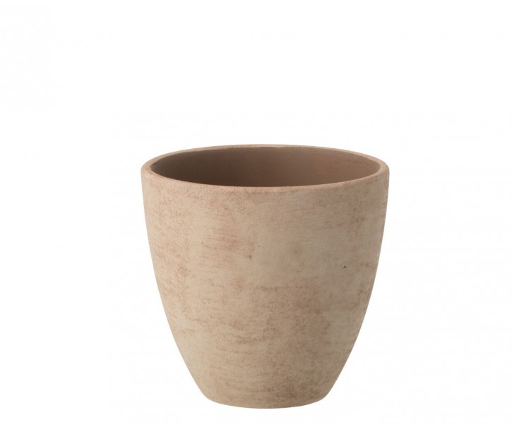 Béžový keramický obal na květináč Larigge S - Ø 14*14 cm J-Line by Jolipa