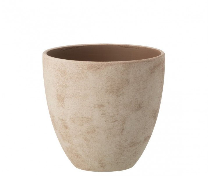 Béžový keramický obal na květináč Larigge M - Ø 20*19 cm J-Line by Jolipa