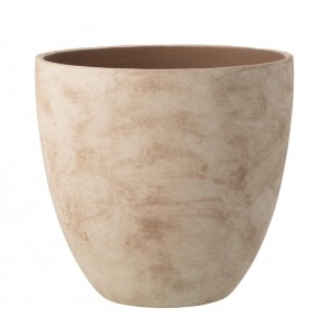 Béžový keramický obal na květináč Larigge XL - Ø 36*34 cm