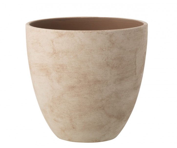 Béžový keramický obal na květináč Larigge L - Ø 30*29 cm J-Line by Jolipa