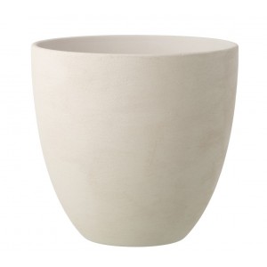 Bílý antik keramický obal na květináč Larigge XL - Ø 36*34 cm