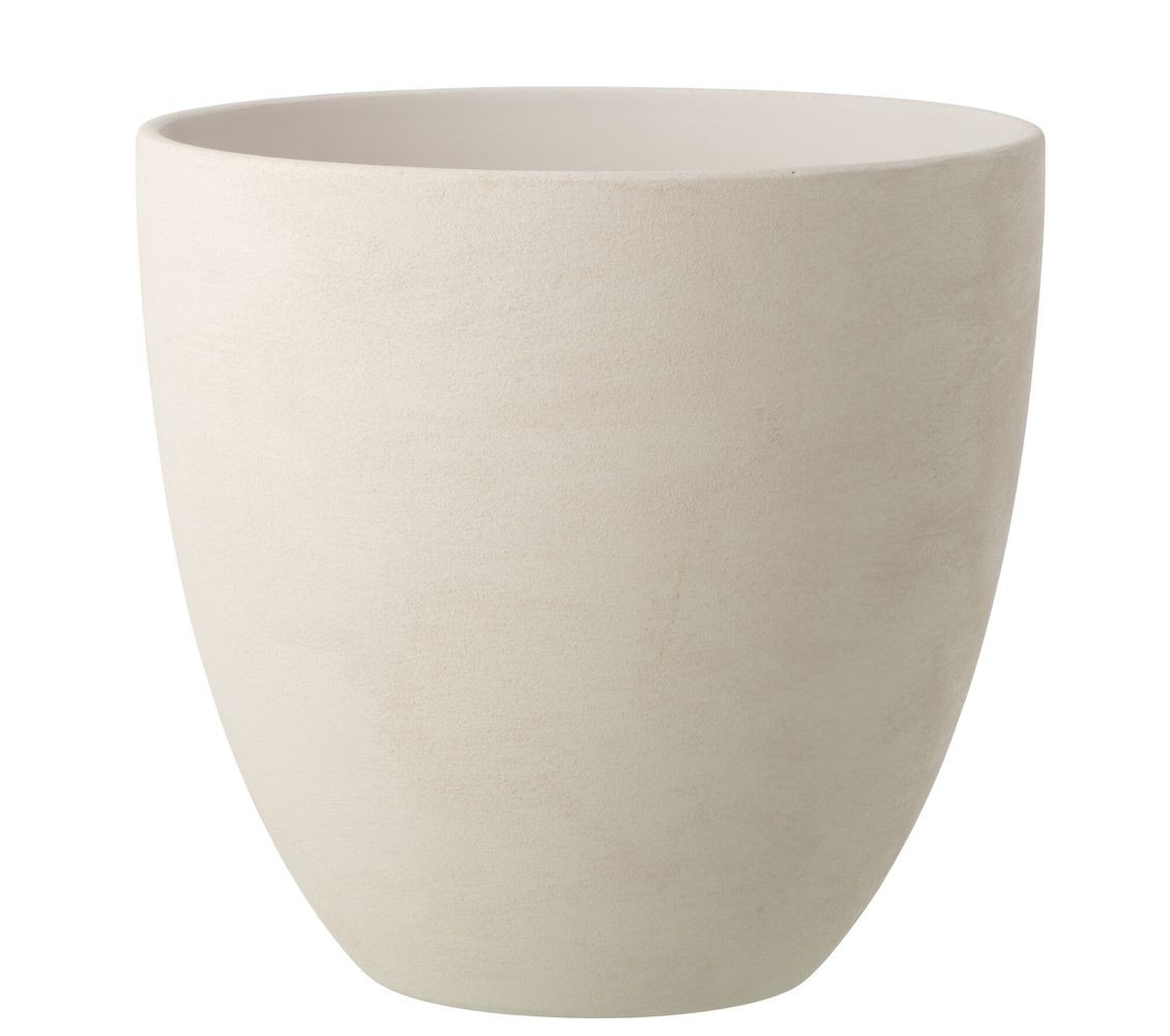 Bílý antik keramický obal na květináč Larigge XL - Ø 36*34 cm