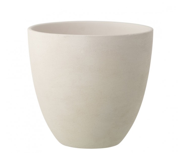 Bílý antik keramický obal na květináč Larigge L - Ø 30*29 cm J-Line by Jolipa