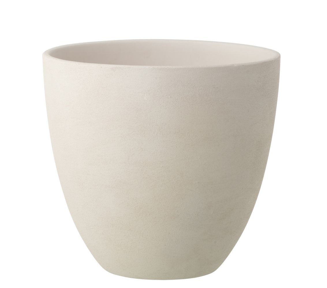 Bílý antik keramický obal na květináč Larigge L - Ø 30*29 cm