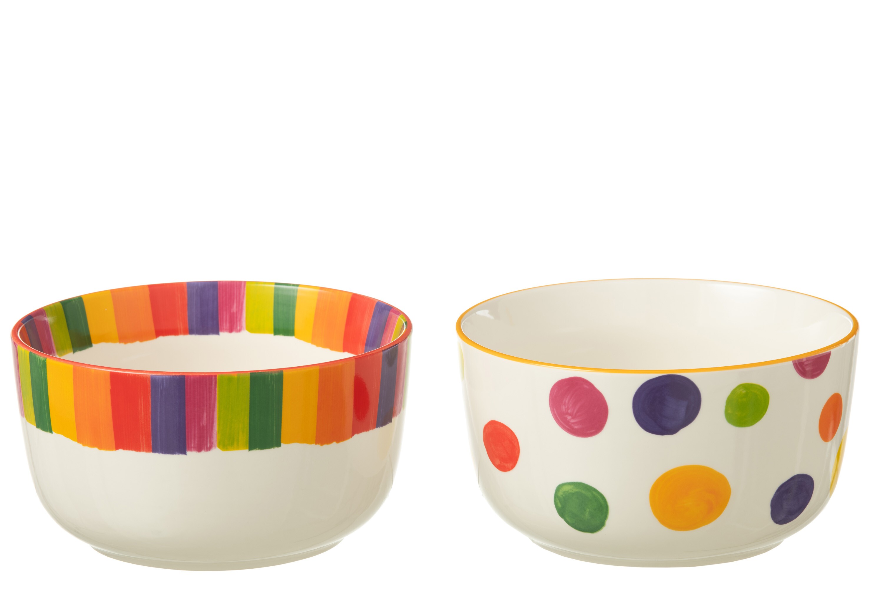 Set 2ks miska s barevnými pruhy a puntíky Polli Dot v krabičce - Ø 14*6 cm