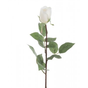 Dekorace umělá bílá růže poupě Anice - 74 cm