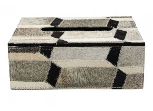 Kožený zásobník na papírové kapesníky multi - 25*14*9 cm