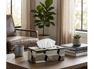 Kožený zásobník na papírové kapesníky multi - 25*14*9 cm