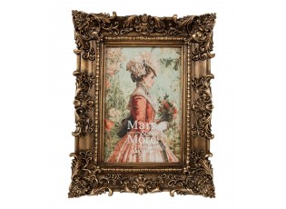 Bronzový antik fotorámeček s ornamenty Chateau - 18*3*23 cm / 10*15 cm