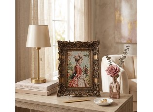 Bronzový antik fotorámeček s ornamenty Chateau - 18*3*23 cm / 10*15 cm