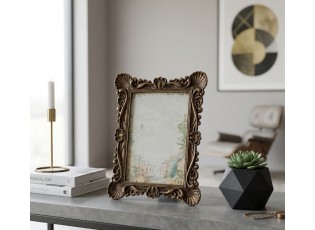 Bronzový antik fotorámeček s ornamenty Chateau - 15*2*20 cm / 10*15 cm