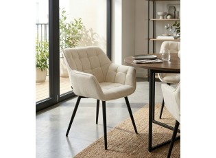 Elegantní béžová čalouněná židle s područkami Jarine - 63*62*80 cm