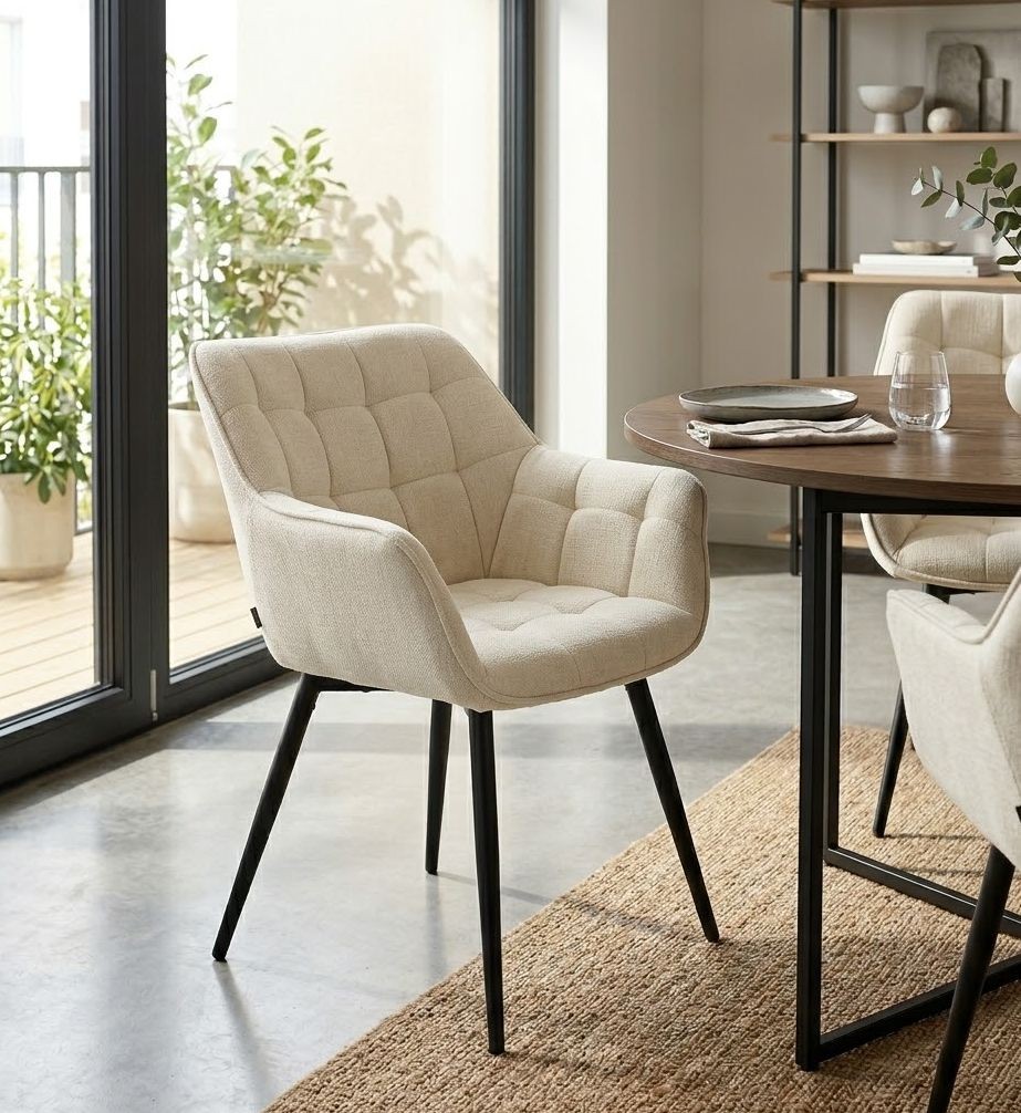 Elegantní béžová čalouněná židle s područkami Jarine - 63*62*80 cm