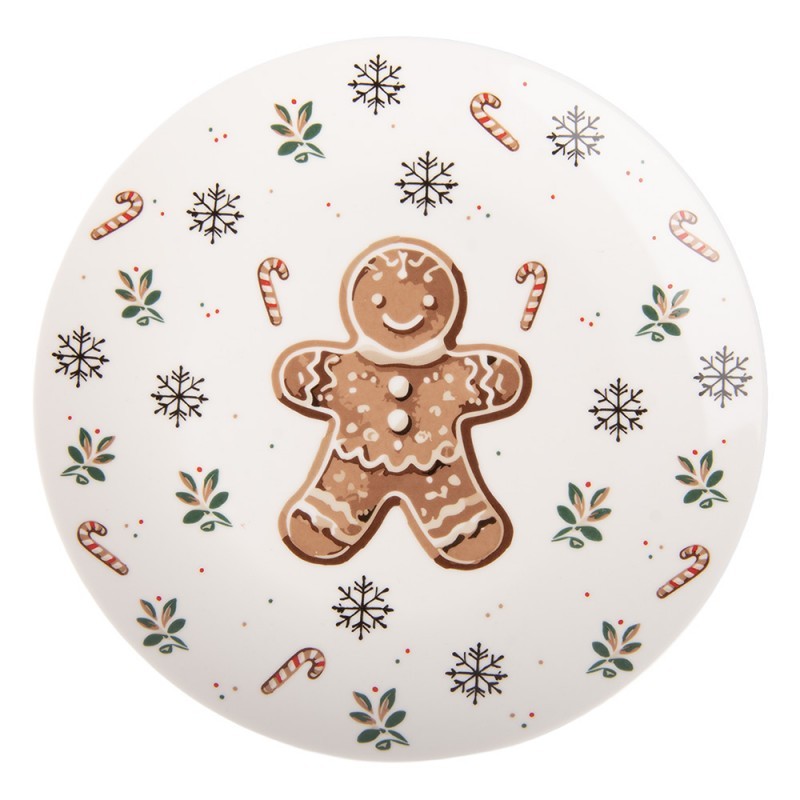 Porcelánový dezertní talířek s perníčkem Gingerbread Magic - Ø 20*2 cm