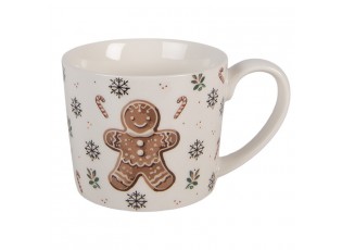 Bílý porcelánový hrnek s perníčkem Gingerbread Magic - 12*8*7 cm / 275 ml