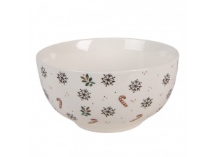 Bílá porcelánová miska s perníčkem Gingerbread Magic - Ø 14*7 cm / 500 ml