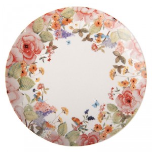 Porcelánový dezertní talířek s květy Flower & Fiesta - Ø 20*2 cm