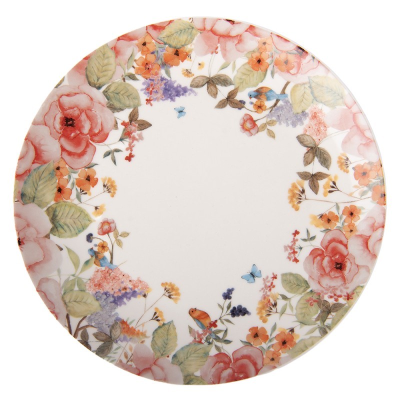 Porcelánový dezertní talířek s květy Flower & Fiesta - Ø 20*2 cm