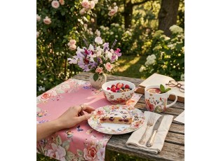 Porcelánový dezertní talířek s květy Flower & Fiesta - Ø 20*2 cm