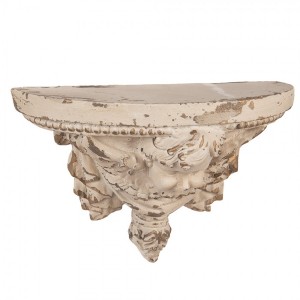 Béžový antik nástěnný podstavec s andílkem Baroque - 33*14*21 cm