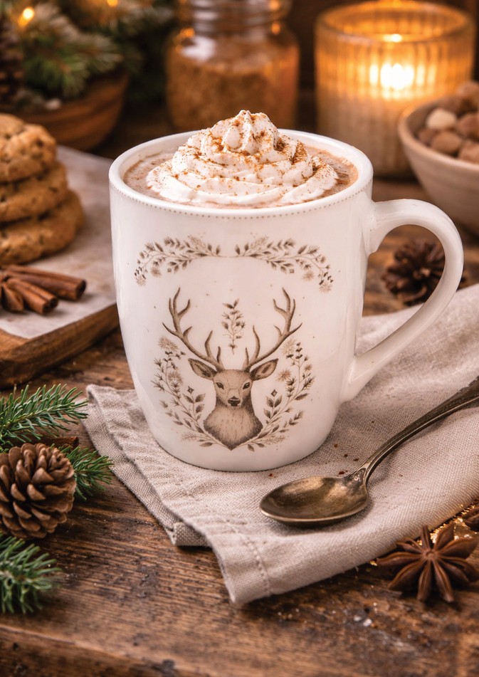 Porcelánový hrnek s jelenem Gentle Wilderness - 12*8*10 cm / 300 ml Clayre & Eef Porcelánový hrnek s jelenem Gentle Wilderness - 12*8*10 cm / 300 ml Clayre & Eef