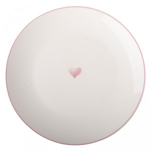 Porcelánový dezertní talíř se srdíčkem Beautiful Heart - Ø 20*2 cm