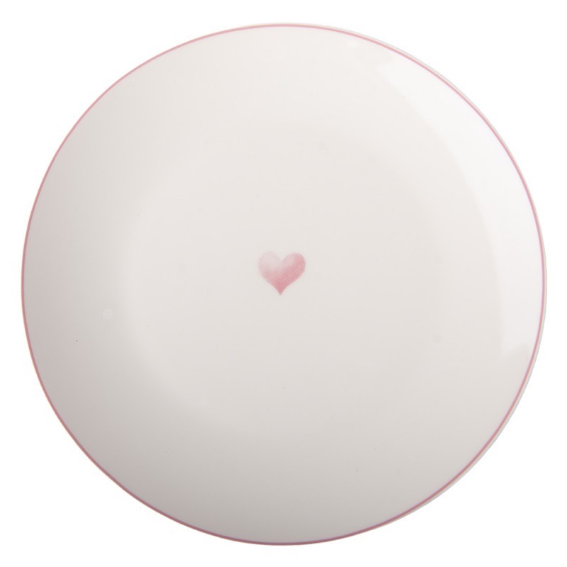 Porcelánový dezertní talíř se srdíčkem Beautiful Heart - Ø 20*2 cm