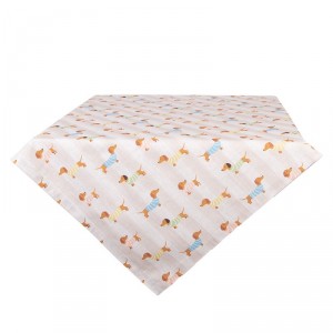 Béžový bavlněný ubrus s jezevčíky Puppy Pullover - 100*100 cm