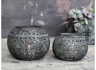 Zinkový kovový vintage svícen Vire zinc - Ø 10*7 cm