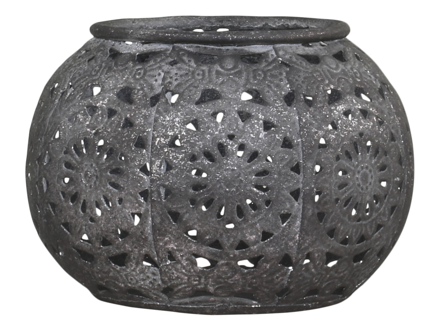 Levně Zinkový kovový vintage svícen Vire zinc - Ø 10*7 cm 71057400 (71574-00)