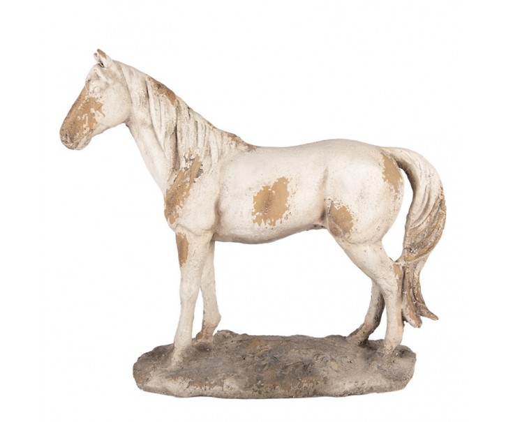 Béžová antik dekorace socha kůň ve vintage stylu - 73*23*64 cm Clayre & Eef