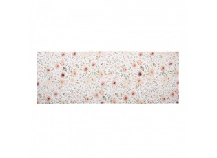 Bílý bavlněný běhoun s růžemi Soft Romantic Blush - 50*140 cm