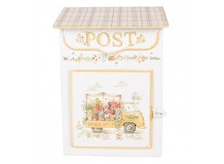 Bílá plechová poštovní schránka The Flower Truck - 23*12*32 cm