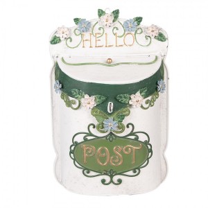 Bílá plechová poštovní schránka Hello Post - 27*10*42 cm