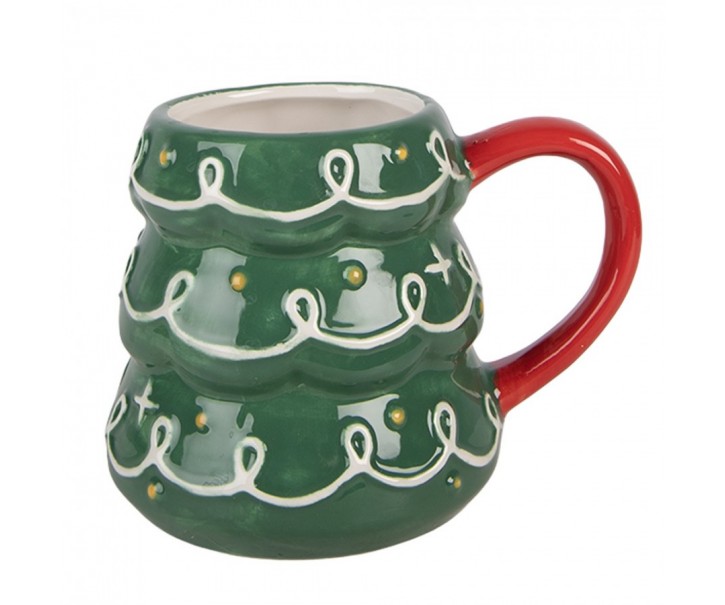 Mug Christmas Tree 350 Ml Green Ceramic - 13*10*8 cm / 300 ml Clayre & Eef