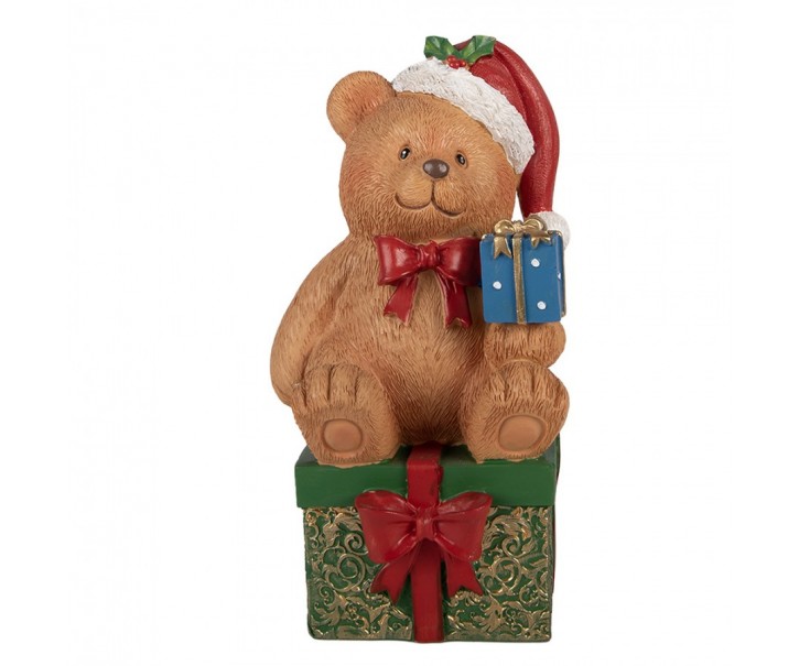 Christmas Decoration Figurine Bear 14x14x25 Cm Brown Plastic - 14*14*25 cm Clayre & Eef