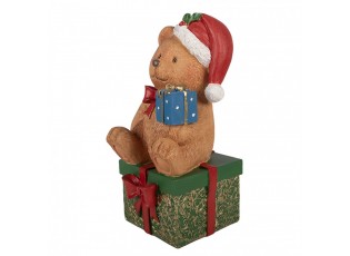 Christmas Decoration Figurine Bear 14x14x25 Cm Brown Plastic - 14*14*25 cm