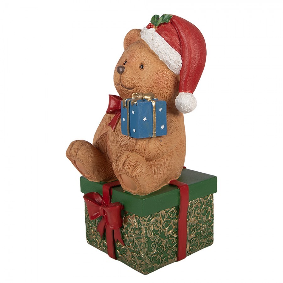 Christmas Decoration Figurine Bear 14x14x25 Cm Brown Plastic - 14*14*25 cm