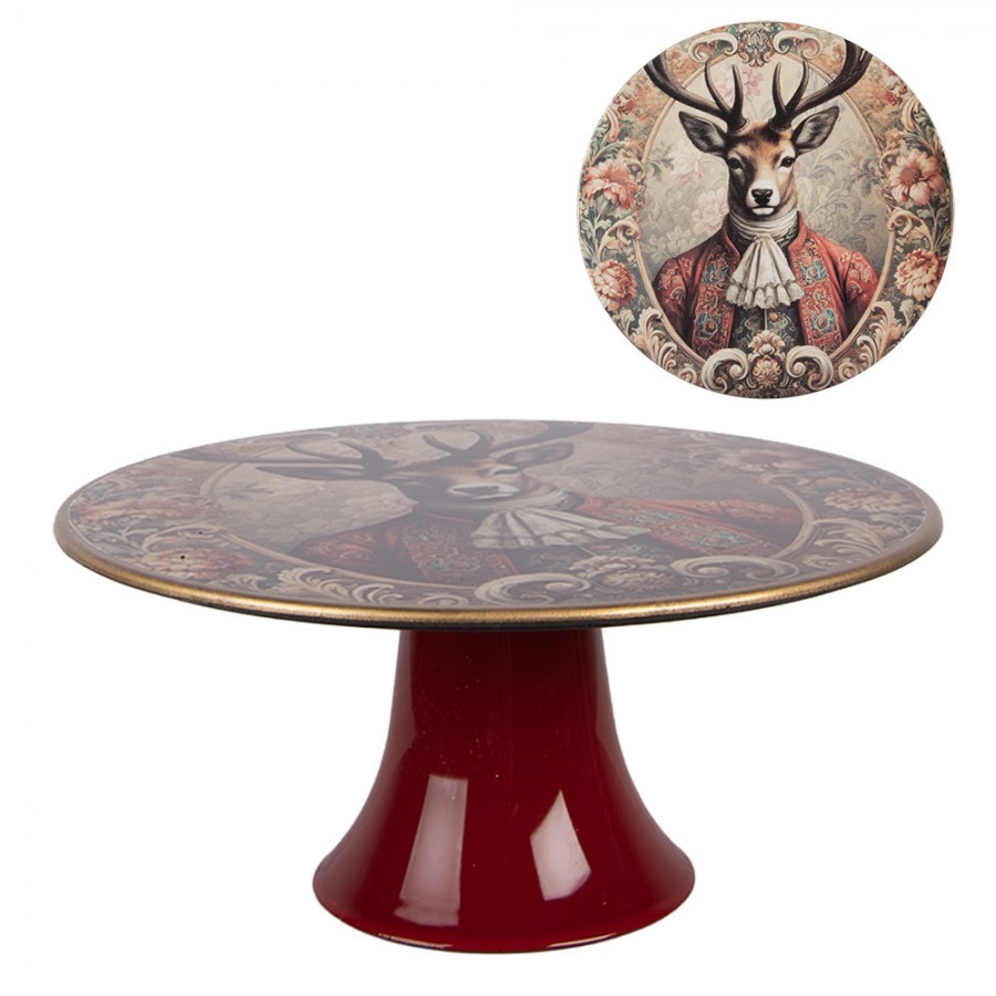 Servírovací podnos na noze s jelenem Collection Aristocrat - Ø 22*10 cm