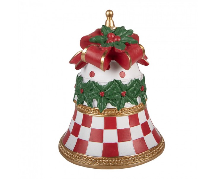Christmas Decoration Figurine Bell ? 16x20 Cm White Plastic - ? 16*20 cm Clayre & Eef