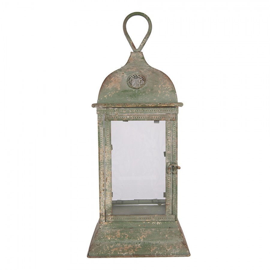 Zelená kovová vintage lucerna Simia - 20*20*49 cm