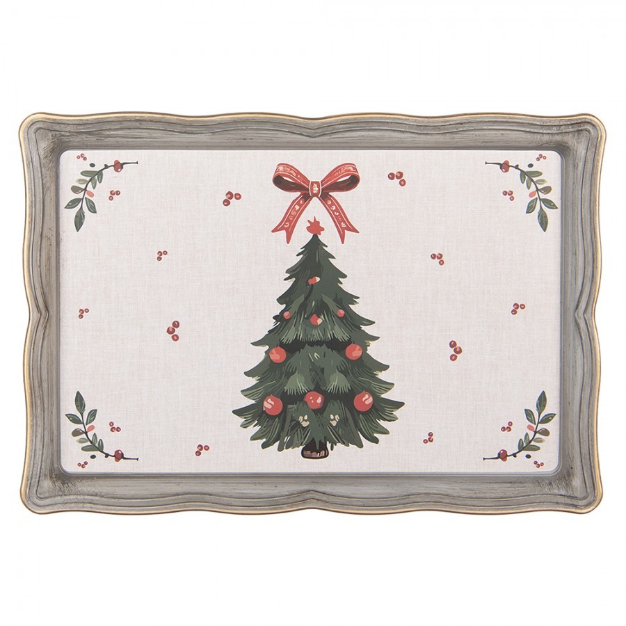 Plastový servírovací podnos / tác se stromky Christmas Harmony - 31*22*2 cm