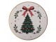 Plastový servírovací podnos na noze se stromky Christmas Harmony - Ø 22*10 cm Clayre & Eef