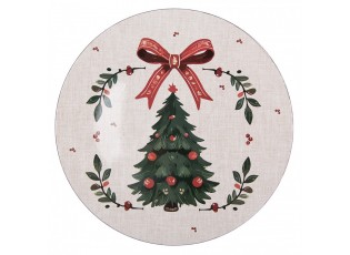 Plastový servírovací talíř se stromky Christmas Harmony L - Ø 40*1 cm