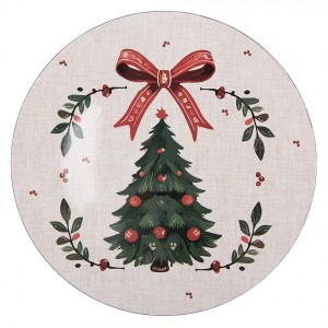 Plastový servírovací talíř se stromky Christmas Harmony L - Ø 40*1 cm