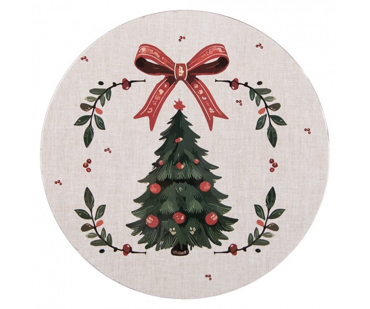 Plastový servírovací talíř se stromky Christmas Harmony - Ø 33*1 cm Clayre & Eef