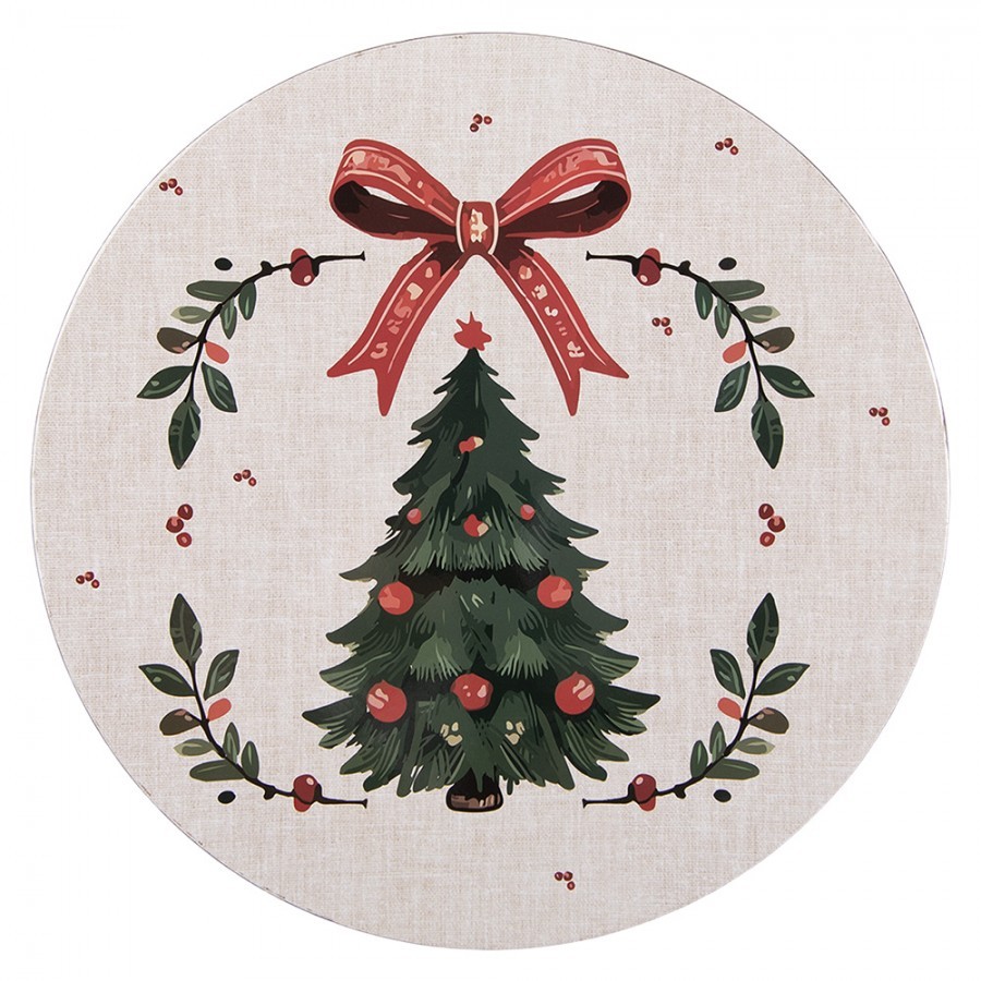 Plastový servírovací talíř se stromky Christmas Harmony - Ø 33*1 cm